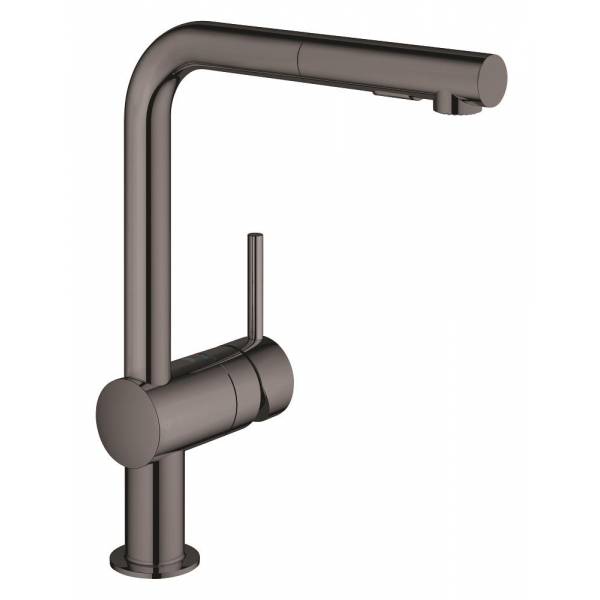 

Смеситель для кухни GROHE Minta однорычажный, с выдвижным L-изливом с аэратором, 30274A00, Серебристый;серый, 30274A00