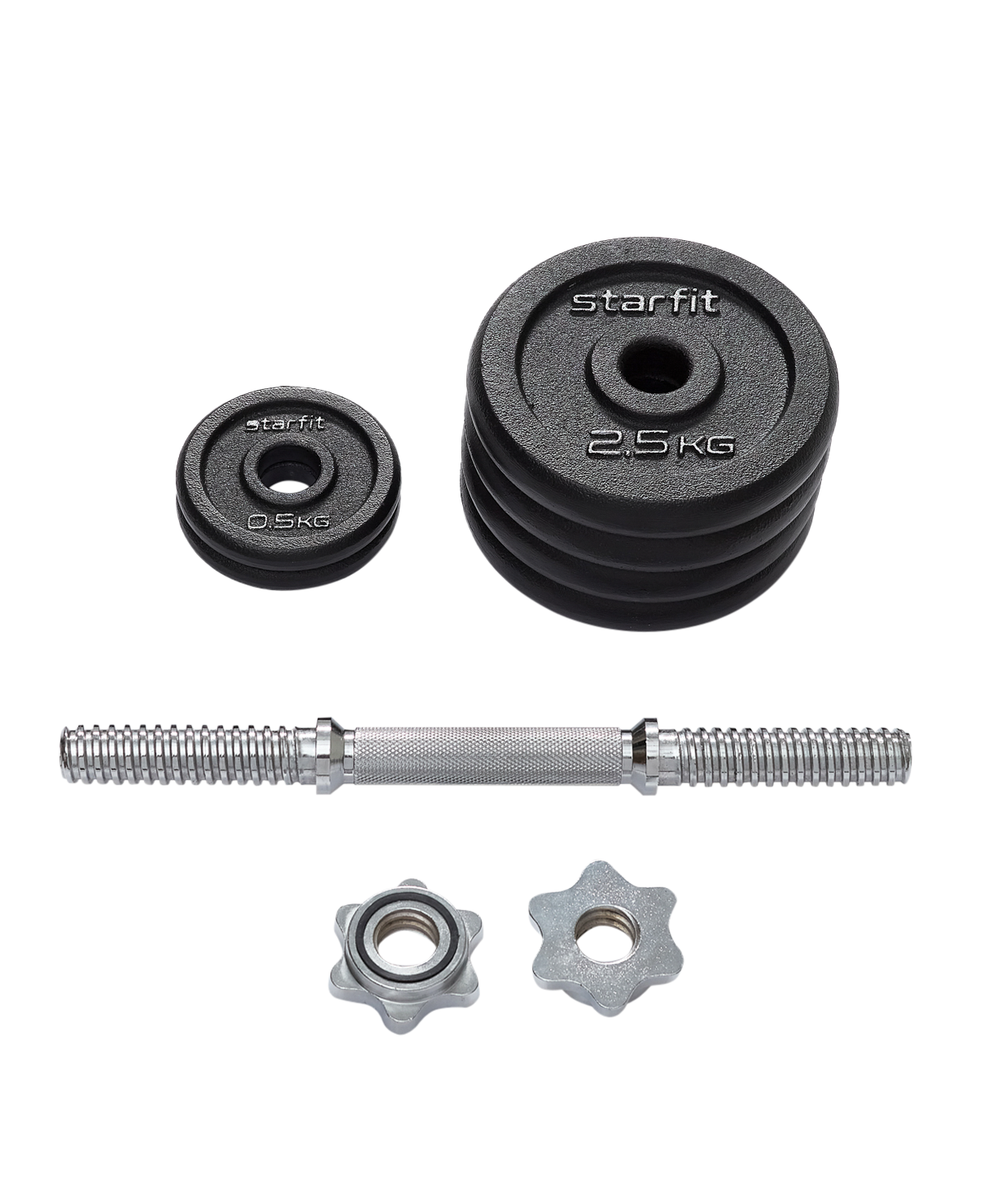 

Гантель разборная чугунная в коробке Starfit Db-715, 12 кг, Черный