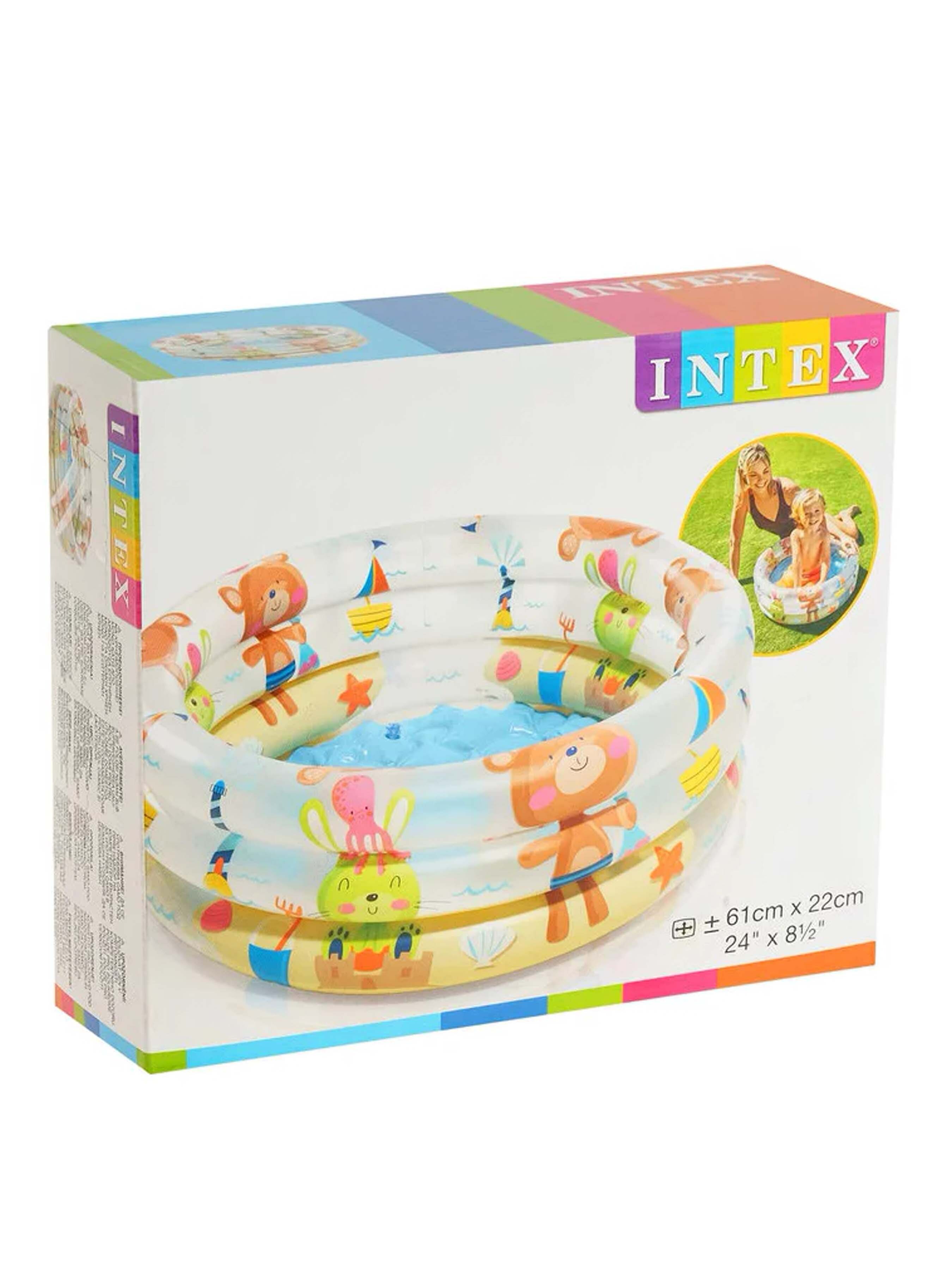 Детский надувной бассейн INTEX 57106 Мишки 61х22 см 33 л надувной бассейн интекс ананас с надувным дном и навесом 102х94 см от 1 до 3 лет