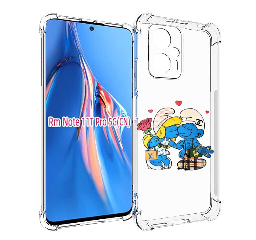 

Чехол MyPads модные-смурфики для Xiaomi Redmi Note 11T Pro / 11T Pro Plus / Poco X4 GT ..., Прозрачный, Tocco