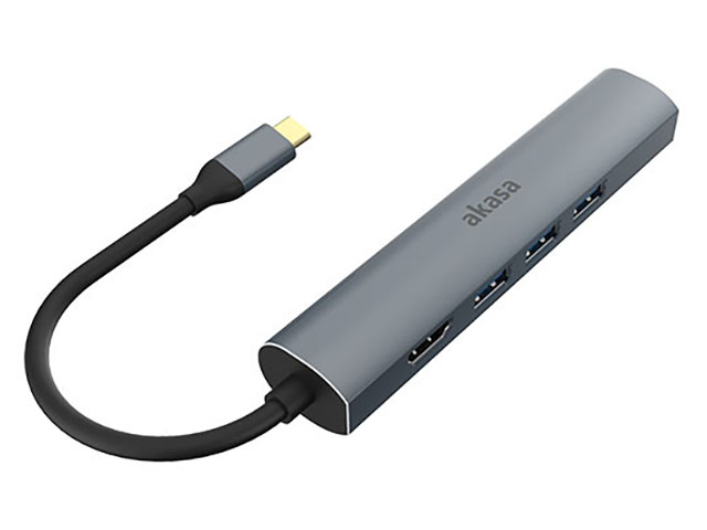 фото Цифровой конвертер akasa usb type-c to hdmi/rj45/usb type-a ak-cbca22-18bk