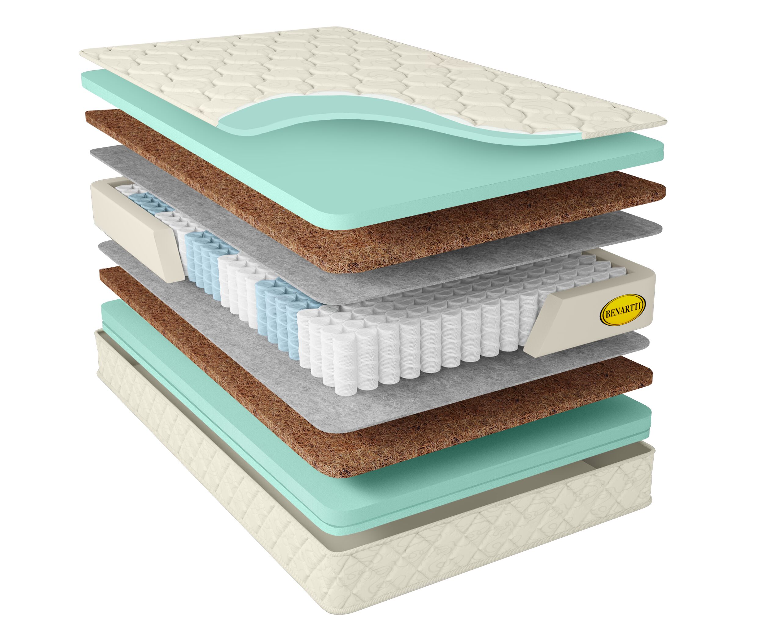 

Матрас Benartti Optimal Dream Max S1000 80х180, Бежевый;белый;серый;серебристый, Optimal Max S1000