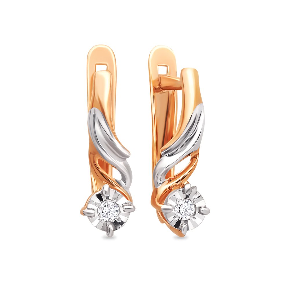 

Серьги из красного золота 585Gold 102005043, бриллиант, 102005043