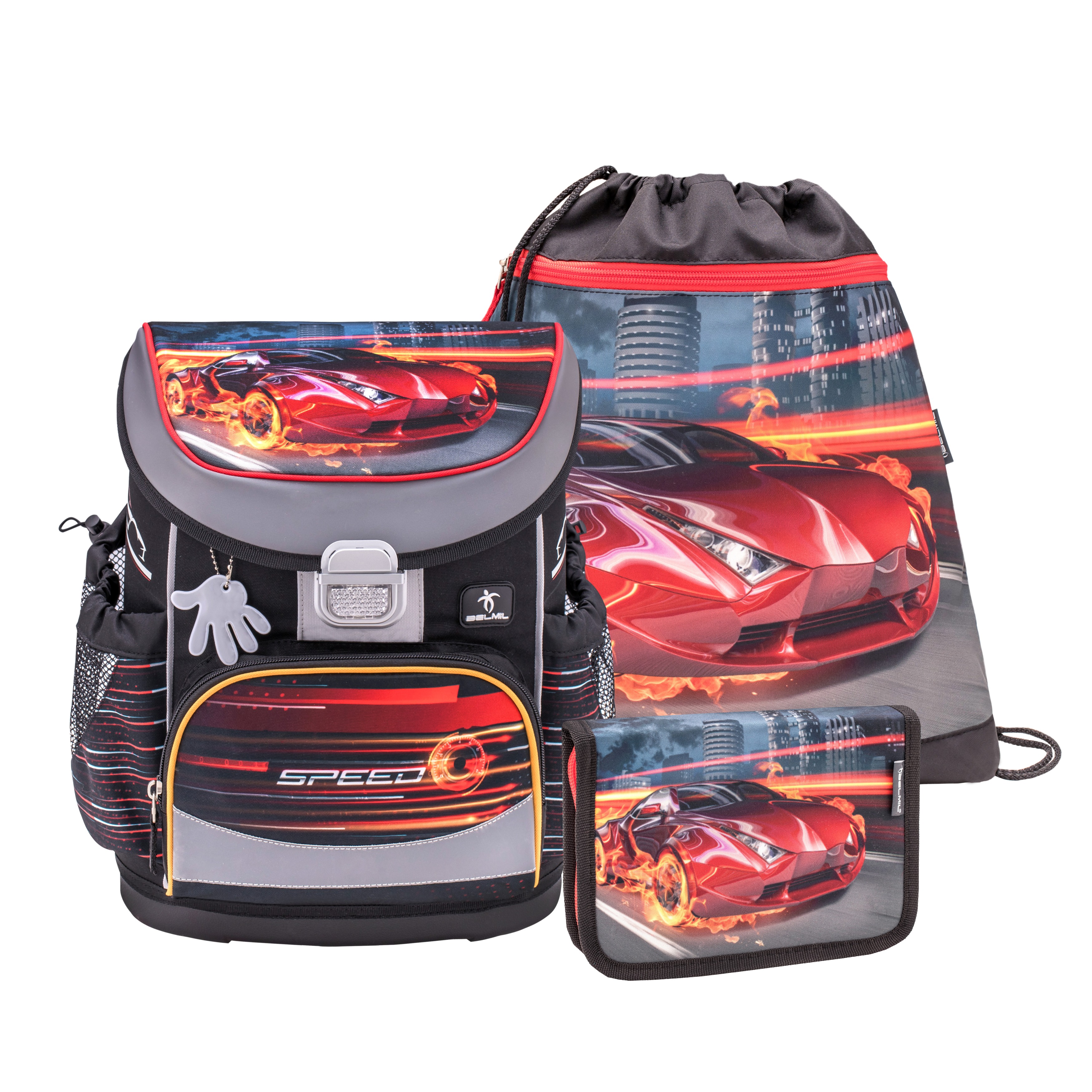 

Школьный ранец Belmil Mini-Fit "SPEED" с наполнением, серия 405-33-P13-SET, Черный, SPEED с наполнением