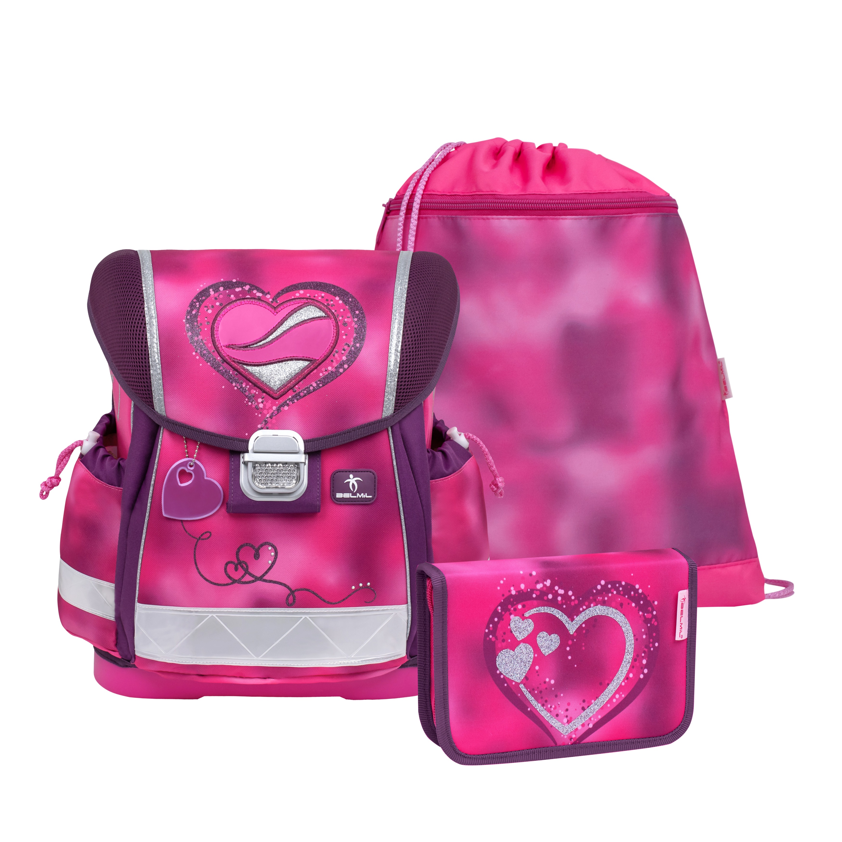

Школьный ранец Belmil Classy "PINK" с наполнением, серия 403-13-15-SET, Розовый, PINK