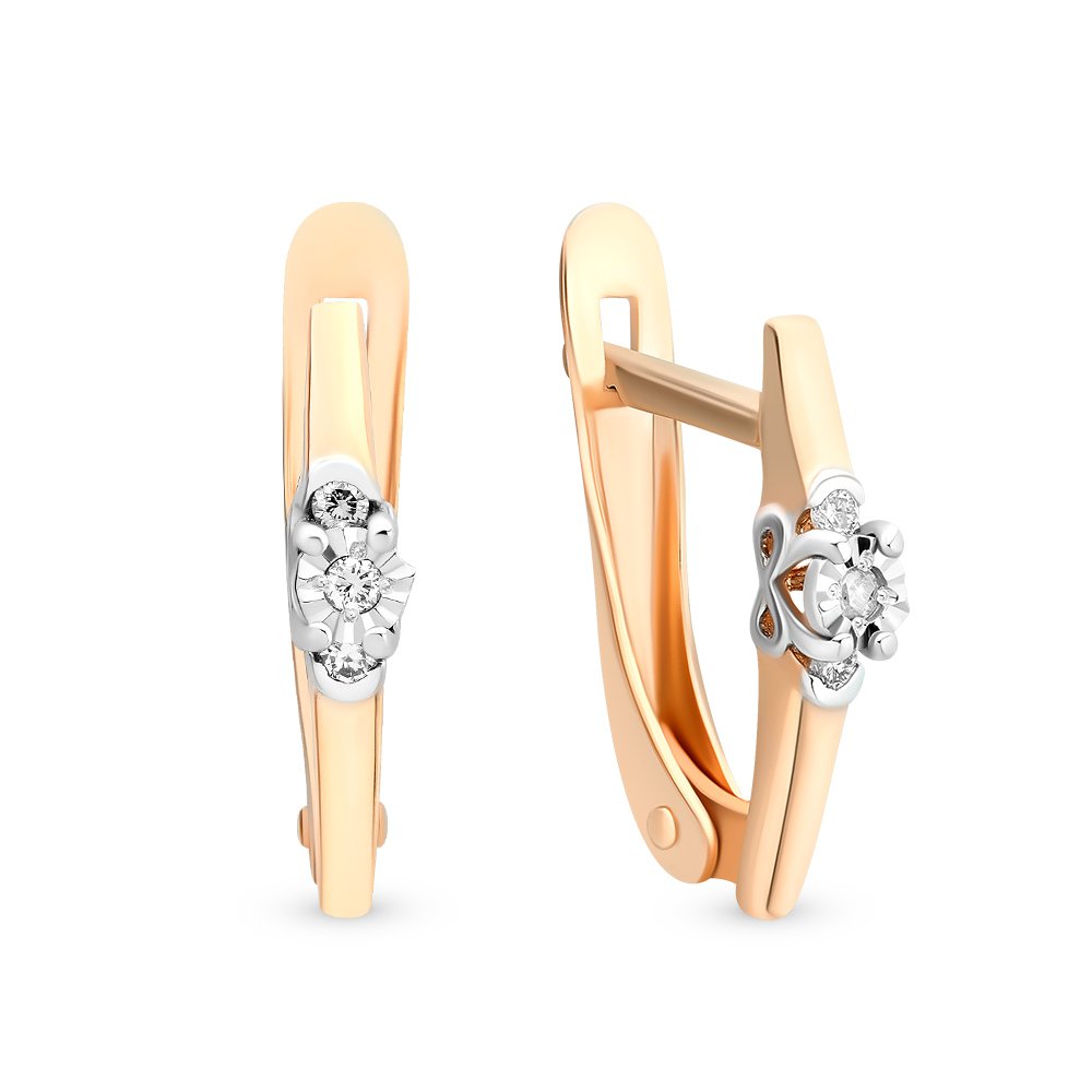 

Серьги из красного золота с бриллиантом 585Gold 102005249, 102005249