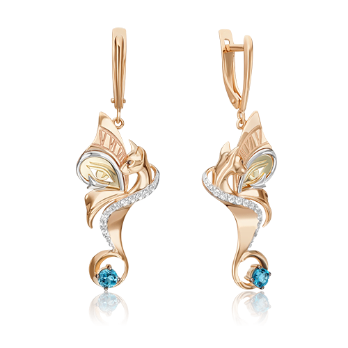 

Серьги подвески из красного золота с топазом PLATINA jewelry 02-4863-00-201-1113, 02-4863-00-201-1113