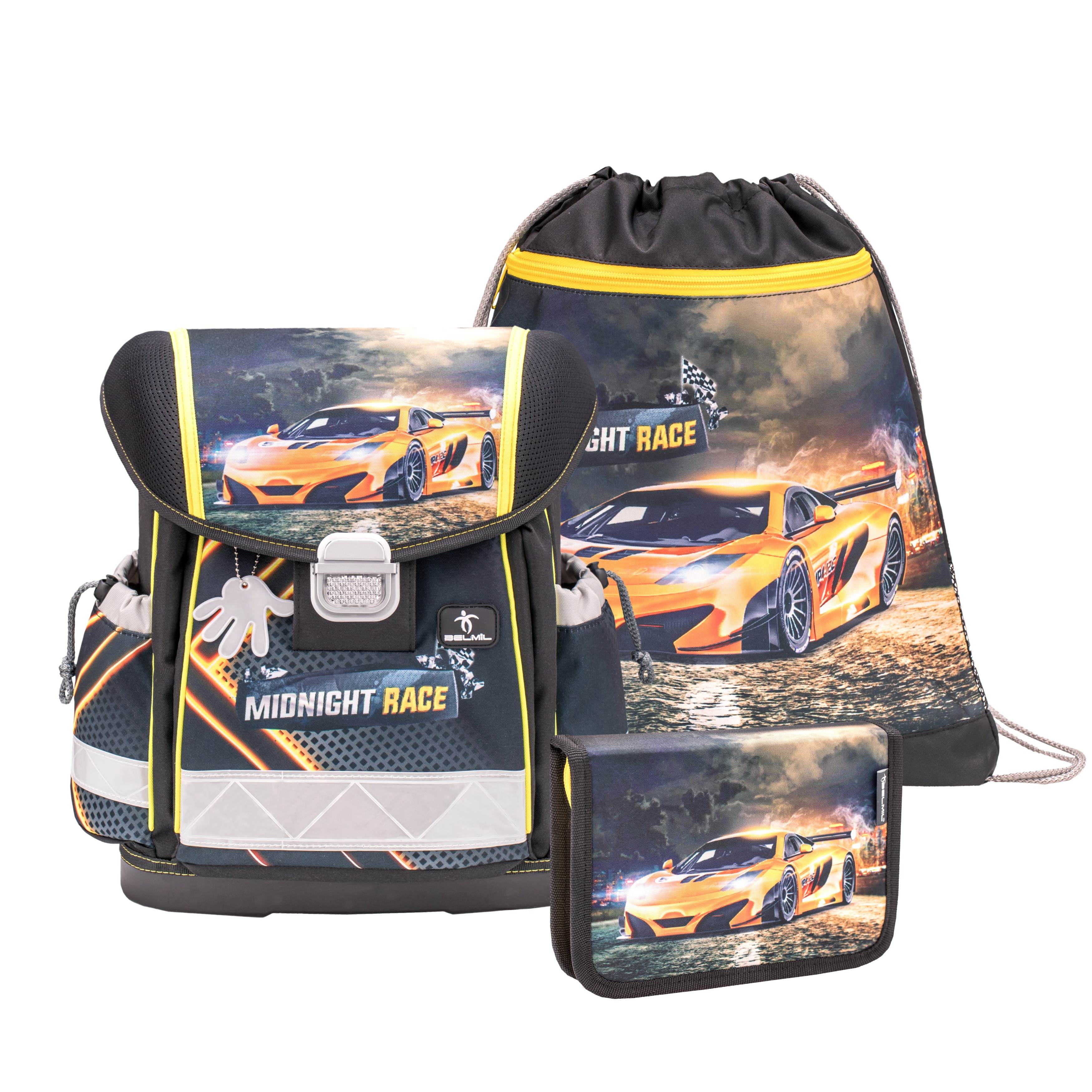 

Школьный ранец Belmil Classy "MIDNIGHT RACE" с наполнением, серия 403-13-19-SET, Серый, MIDNIGHT RACE с наполнением