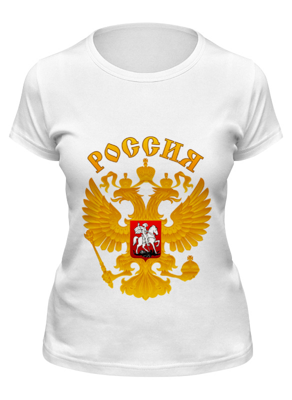 

Футболка женская Printio Россия герб белая L, Белый, Россия герб