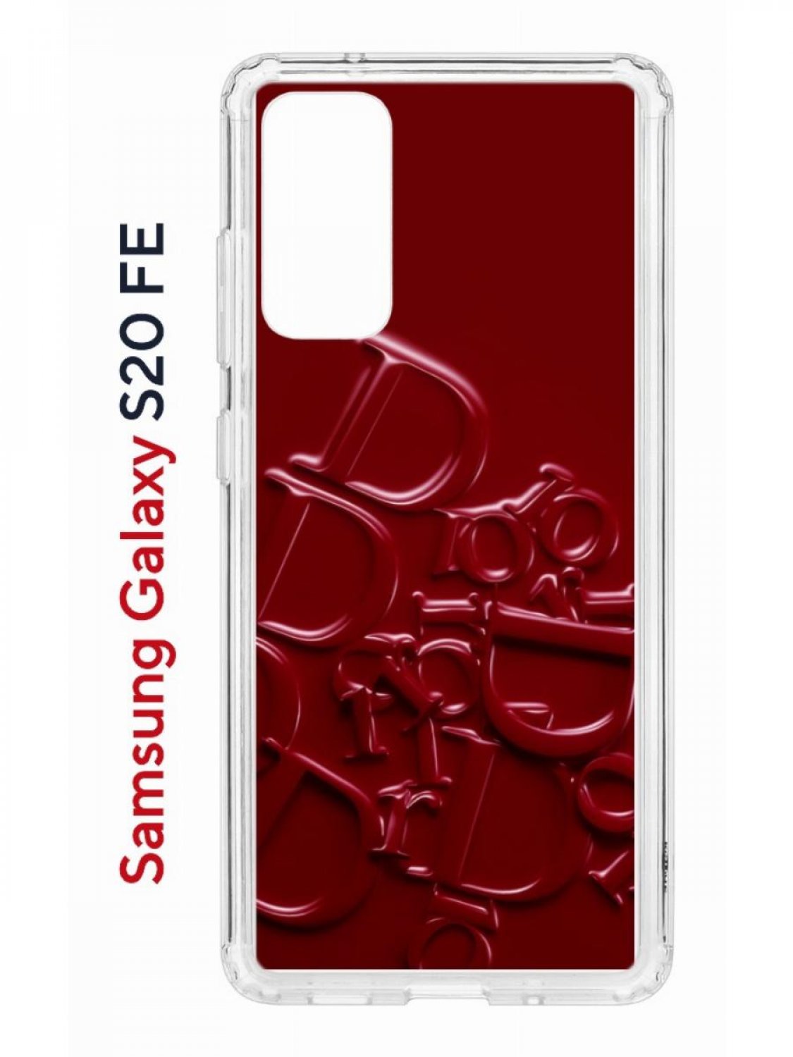 Чехол на Samsung S20 FE с принтом Kruche Print Dior,противоударный бампер,с защитой камеры