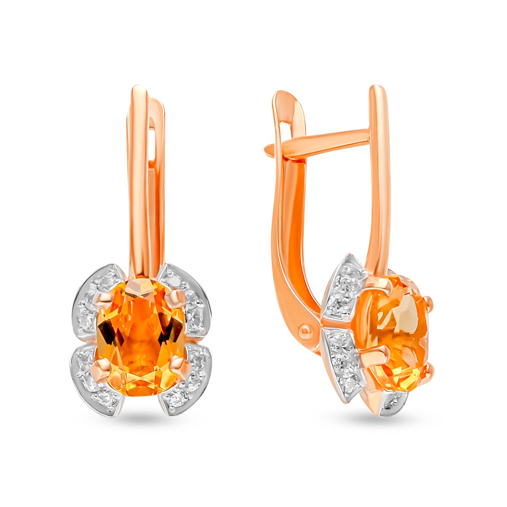 

Серьги из красного золота 585Gold 202008341, цитрин, 202008341