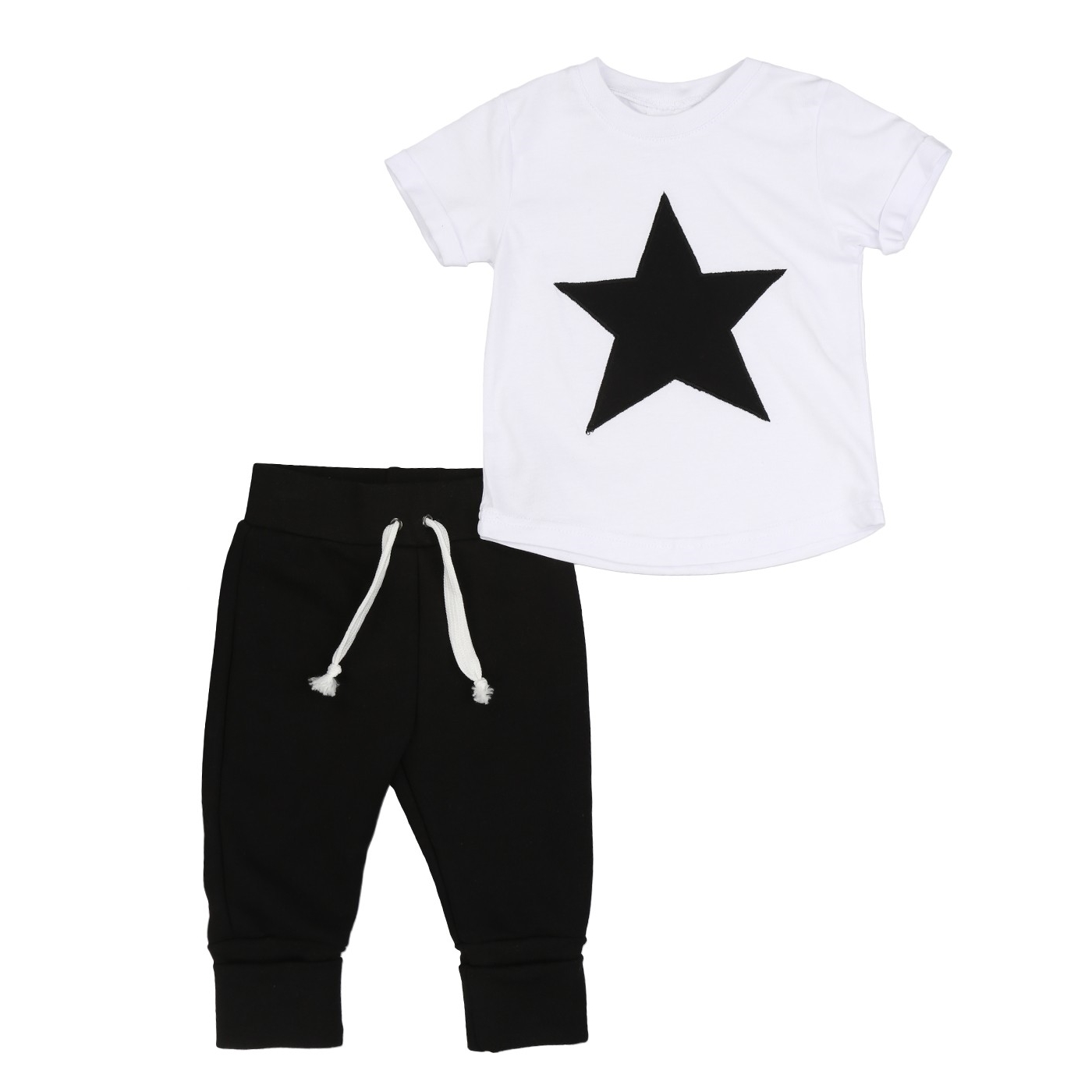 

Комплект футболка/брюки для детей Грачонок 01-957 белый/черный 98, 01-957