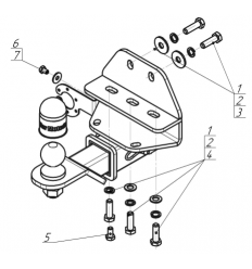 

Фаркоп Toyota Land Cruiser 300 2021- съемное крепление шара под американский квадрат, 92525-E