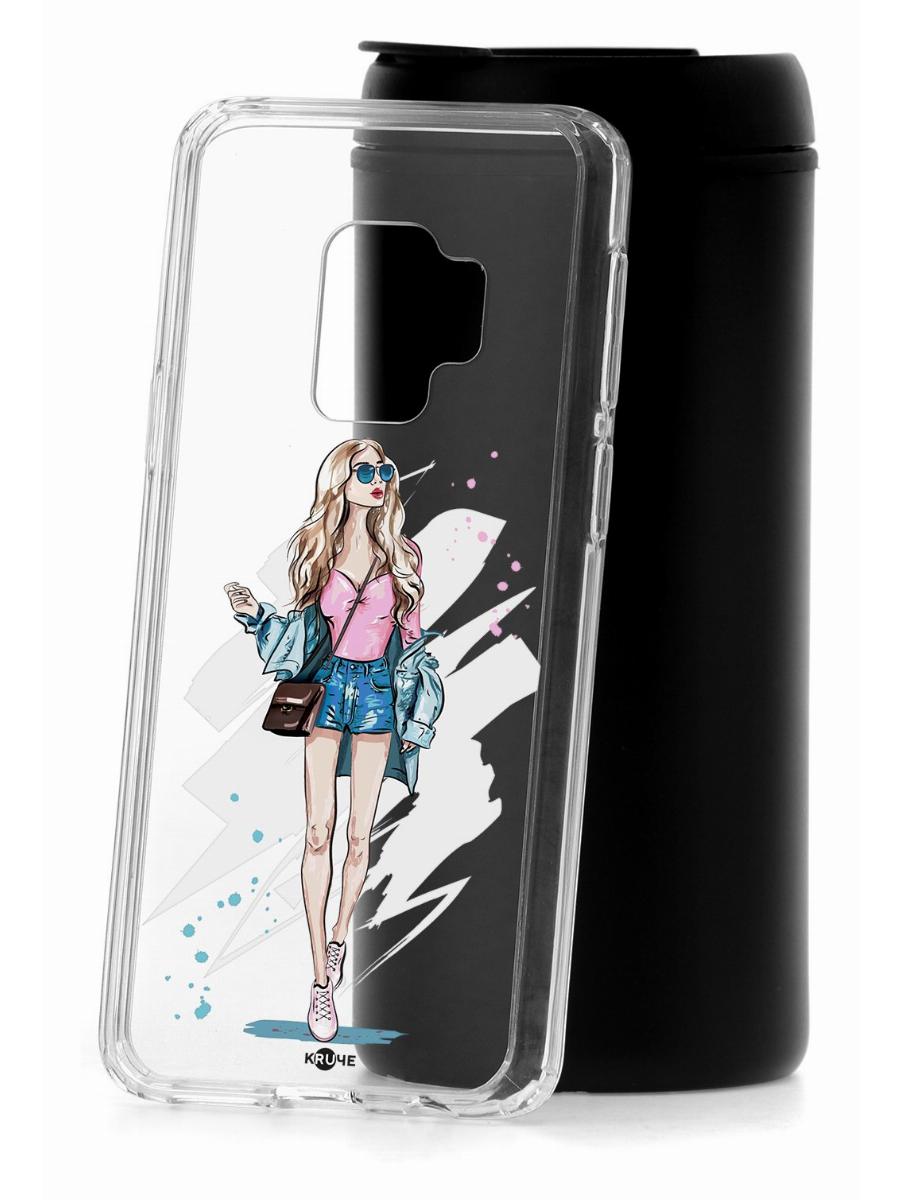 фото Чехол на samsung galaxy s9 kruche print fashion girl,противоударный бампер с принтом кruче