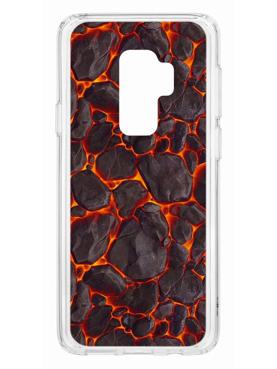 Чехол на Samsung Galaxy S9 Plus Kruche Print Лава,противоударный бампер,с защитой камеры
