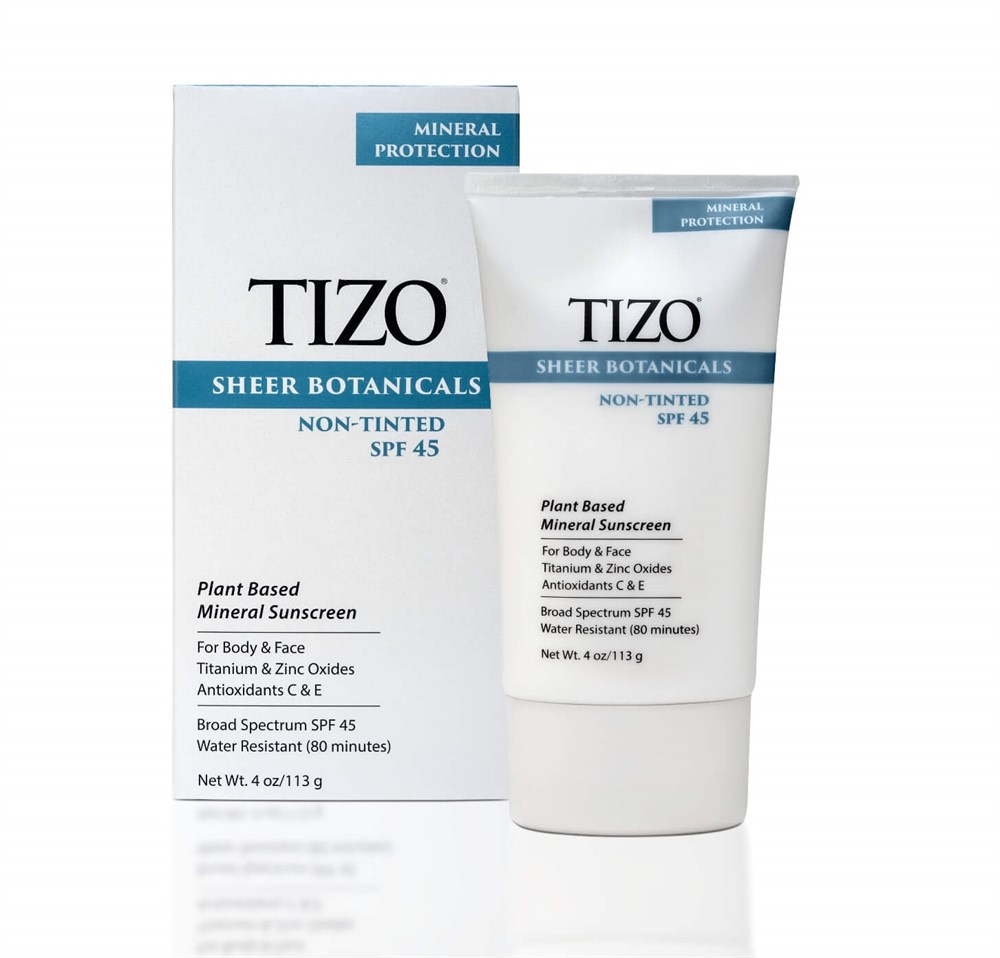 фото Солнцезащитный крем для лица и тела tizo sheer botanicals non-tinted spf 45, 113 гр