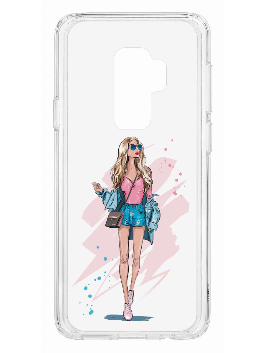 фото Чехол на samsung galaxy s9 plus kruche print fashion girl,противоударный бампер с принтом кruче