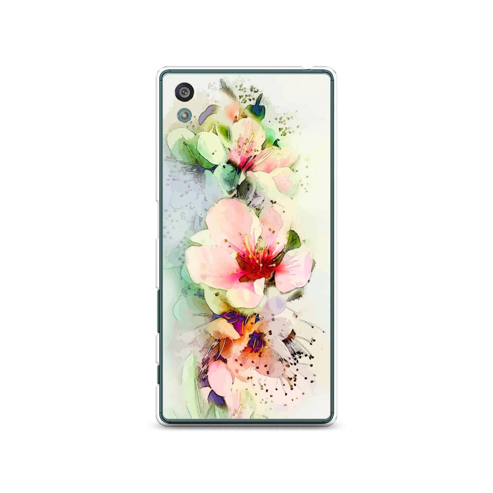 

Чехол на Sony Xperia Z5 (Z5 Dual) "Нежные цветы", Зеленый;розовый, 52150-2