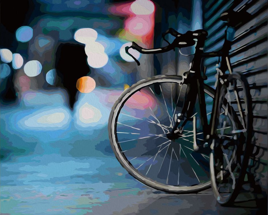 фото Картина по номерам артвентура велосипед на улице