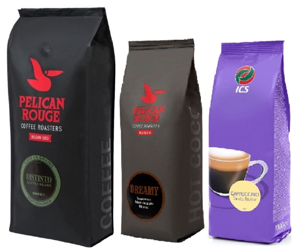 

Кофе зерн PELICAN ROUGE DISTINTO, Гор.Шок. PELICAN ROUGE DREAMY и Капуч. ICS ВАНИЛЬ по 1кг