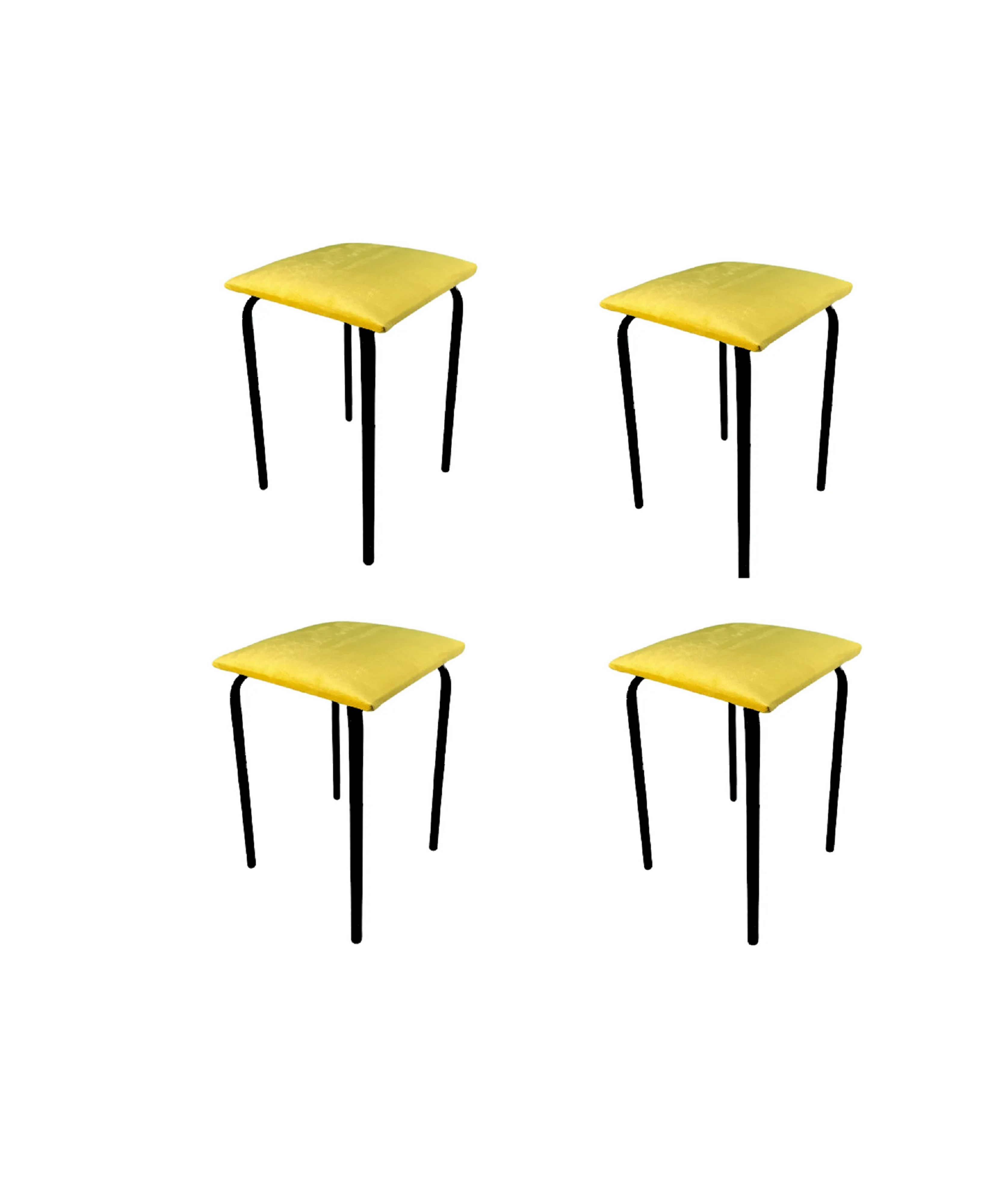 фото Табурет складной arrau велюр желтый с мягким сиденьем, 4 шт, нагрузка до 100 кг arrau-furniture