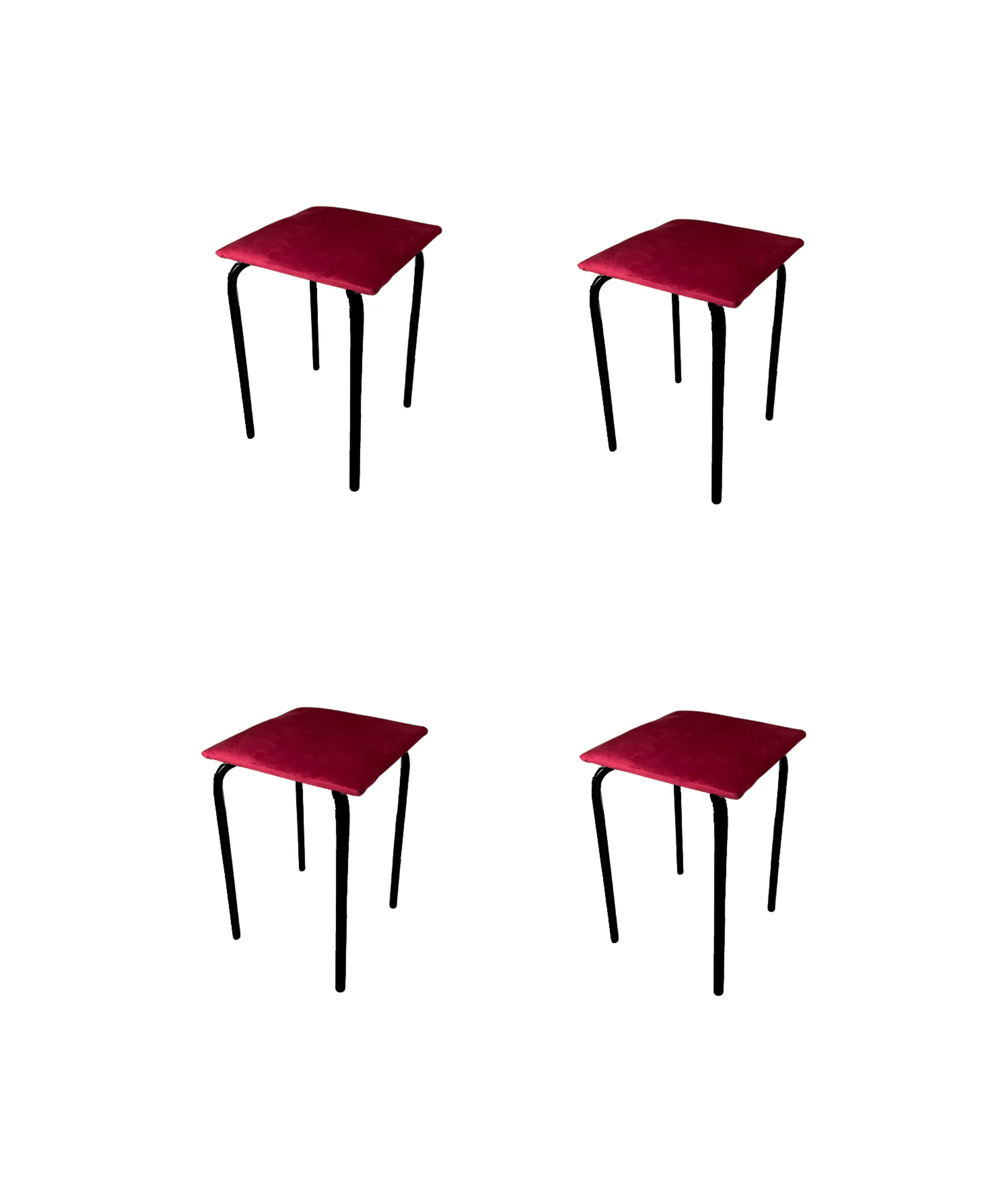 фото Табурет складной arrau велюр красный с мягким сиденьем, 4 шт, нагрузка до 100 кг arrau-furniture