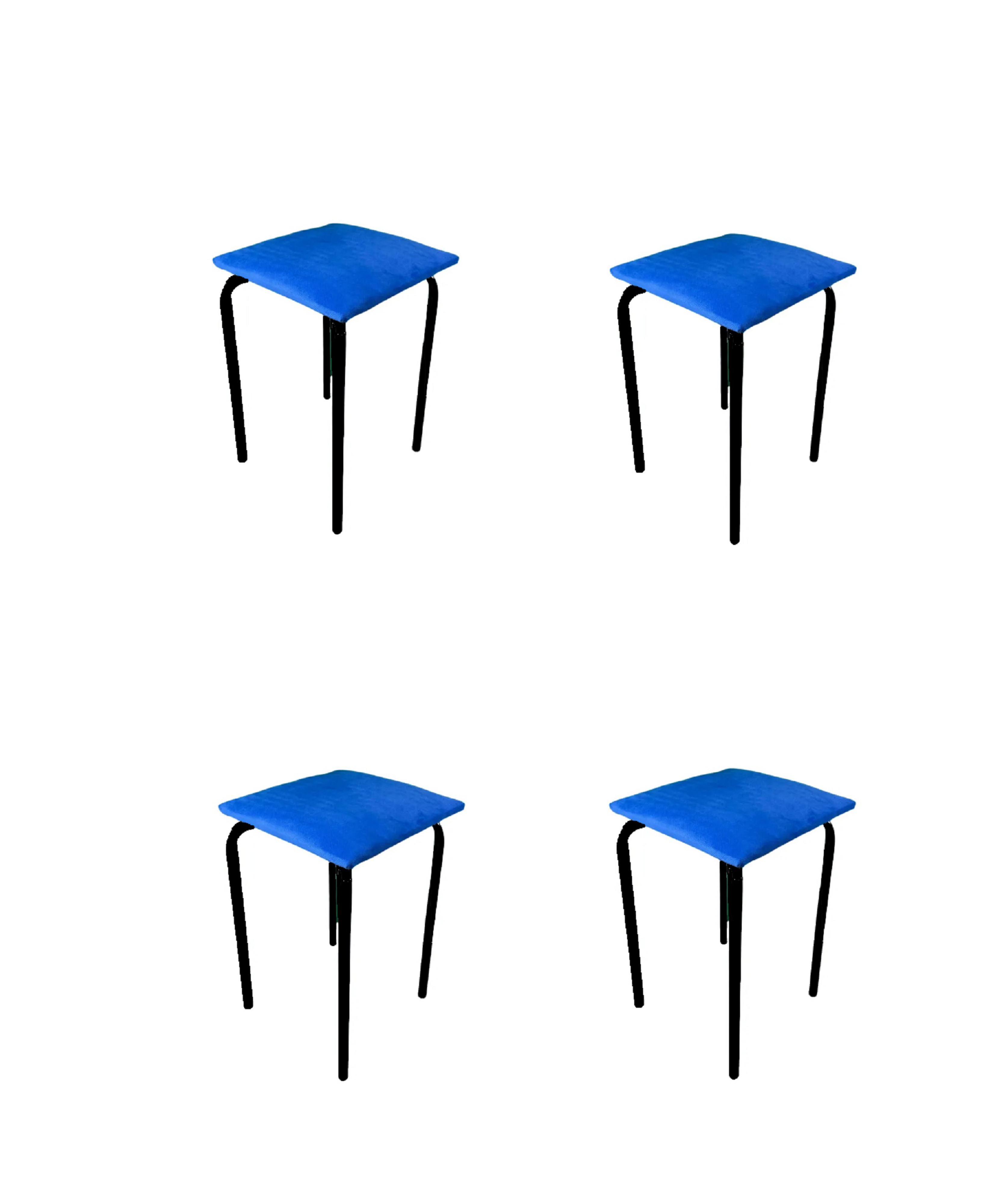 фото Табурет складной arrau велюр синий с мягким сиденьем, 4 шт, нагрузка до 100 кг arrau-furniture