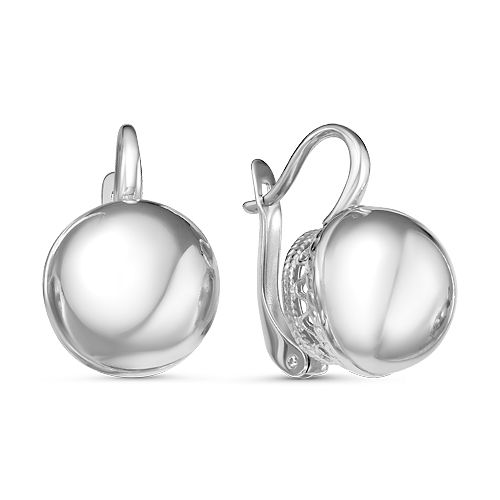 

Серебряные серьги шарики родирование Б33010394Д, 2674Б