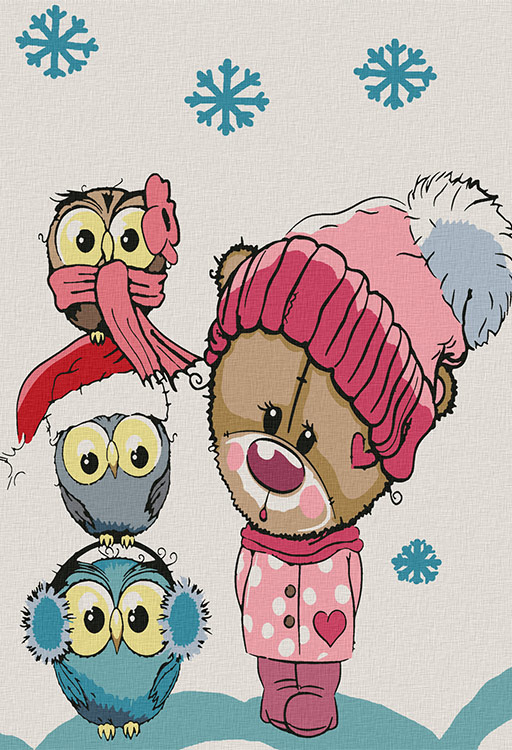 

Картина по номерам КОТЕИН Медвежонок с совятами, КОТЕИН Медвежонок с совятами