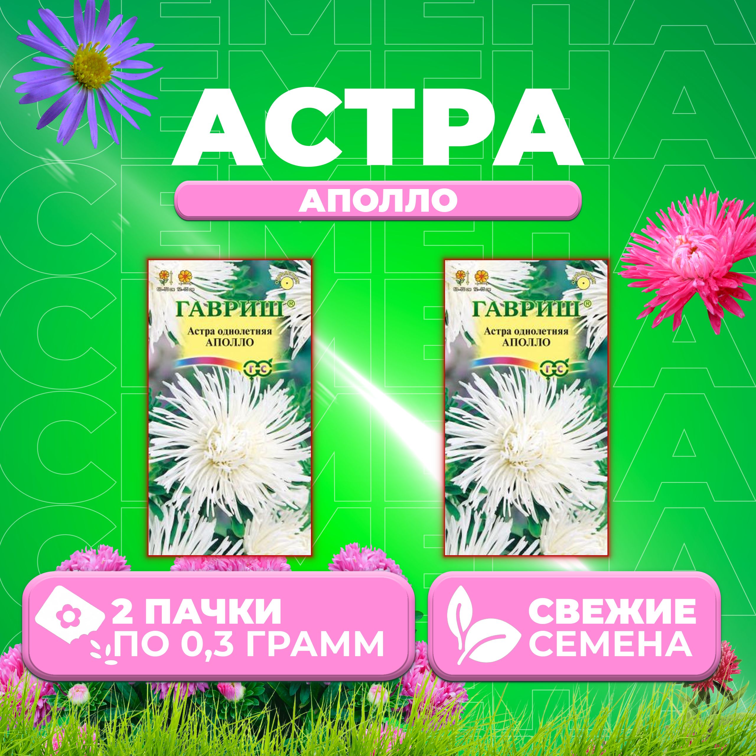 

Семена астра Гавриш Аполло 000744-2 2 уп.