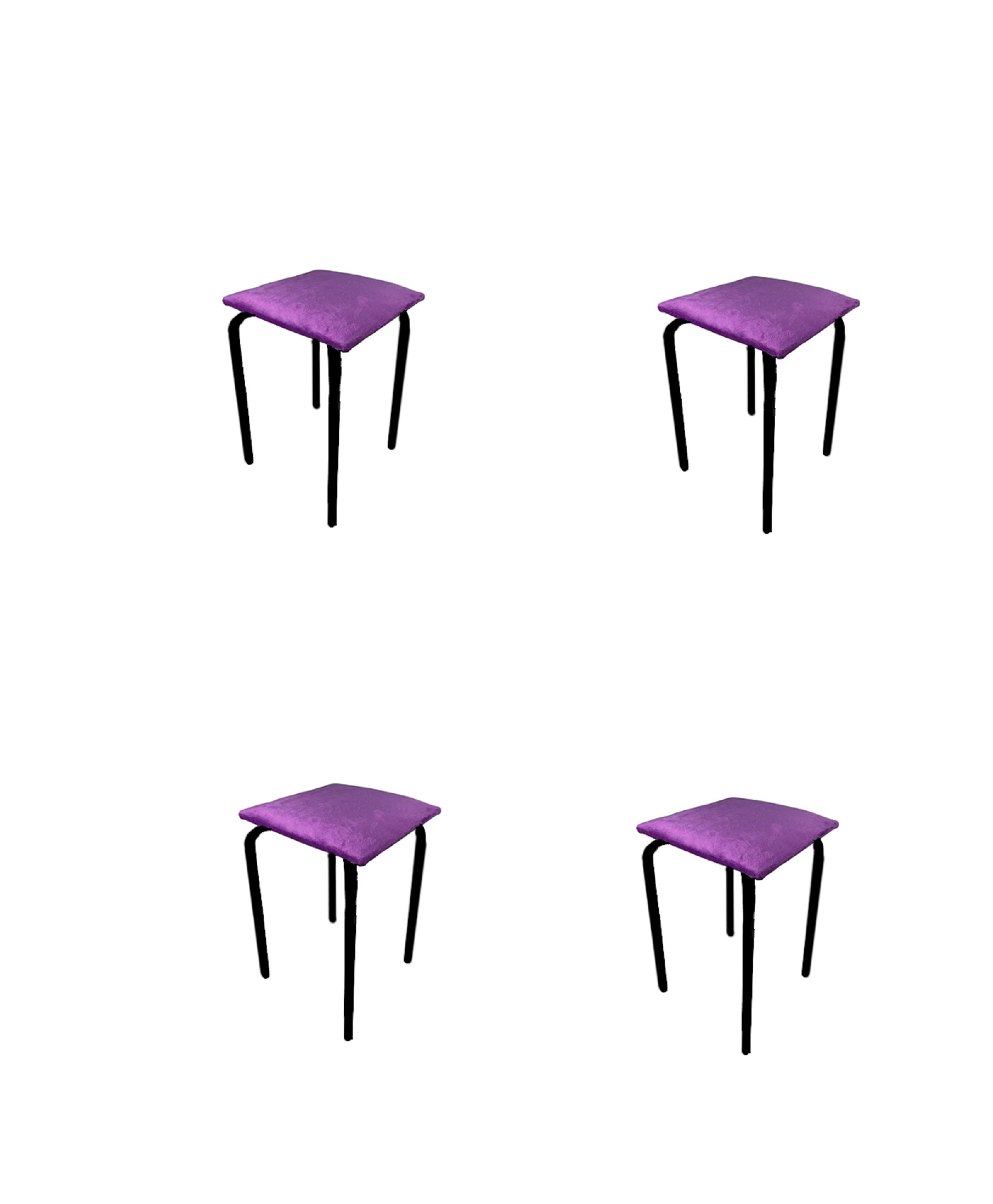 фото Табурет складной arrau велюр фиолетовый с мягким сиденьем, 4 шт, нагрузка до 100 кг arrau-furniture