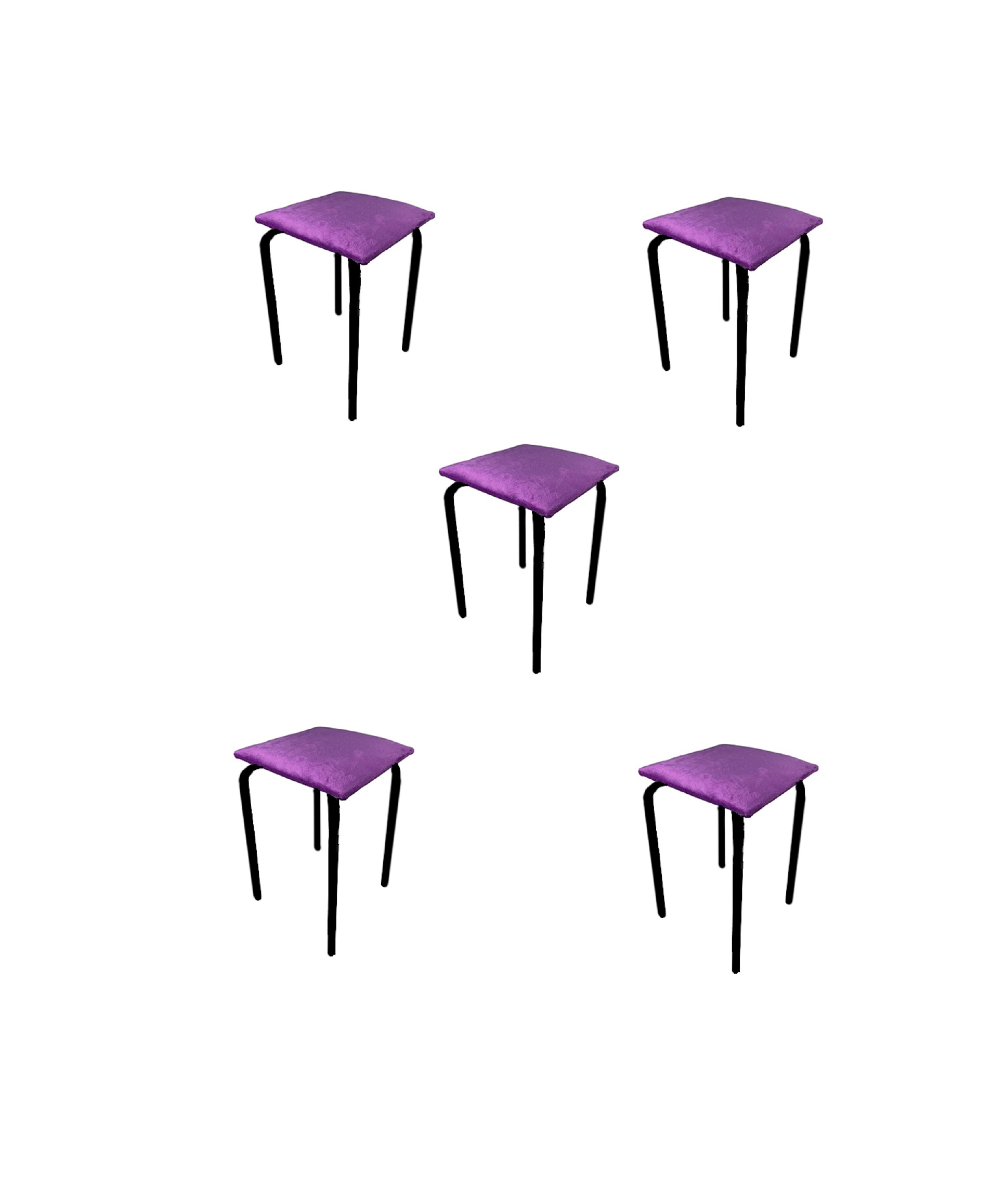 Табурет складной Arrau велюр фиолетовый с мягким сиденьем, 5 шт, нагрузка до 100 кг