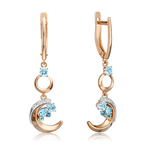 

Серьги из комбинированного золота с топазом PLATINA jewelry 02-4889-00-201-1111, 02-4889-00-201-1111