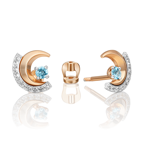 

Серьги-пусеты из красного золота с топазом PLATINA jewelry 02-4891-00-201-1111, 02-4891-00-201-1111