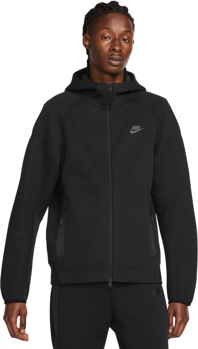 

Толстовка мужская Nike M NK TCH FLC FZ WR HOODIE черная L, Черный, M NK TCH FLC FZ WR HOODIE