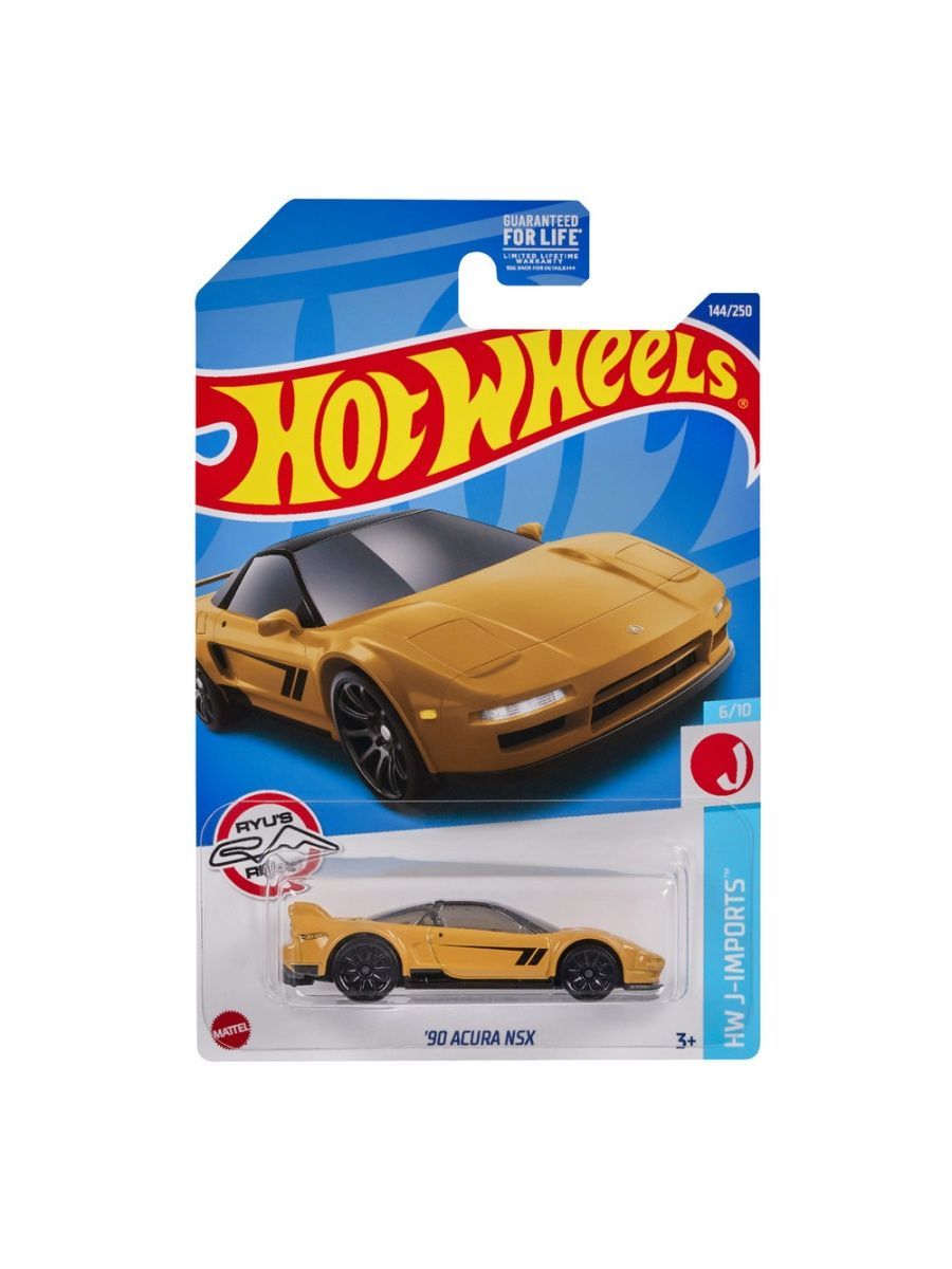 

Машинка Hot Wheels коллекционная (оригинал) 90 ACURA NSX желтый, HCX58