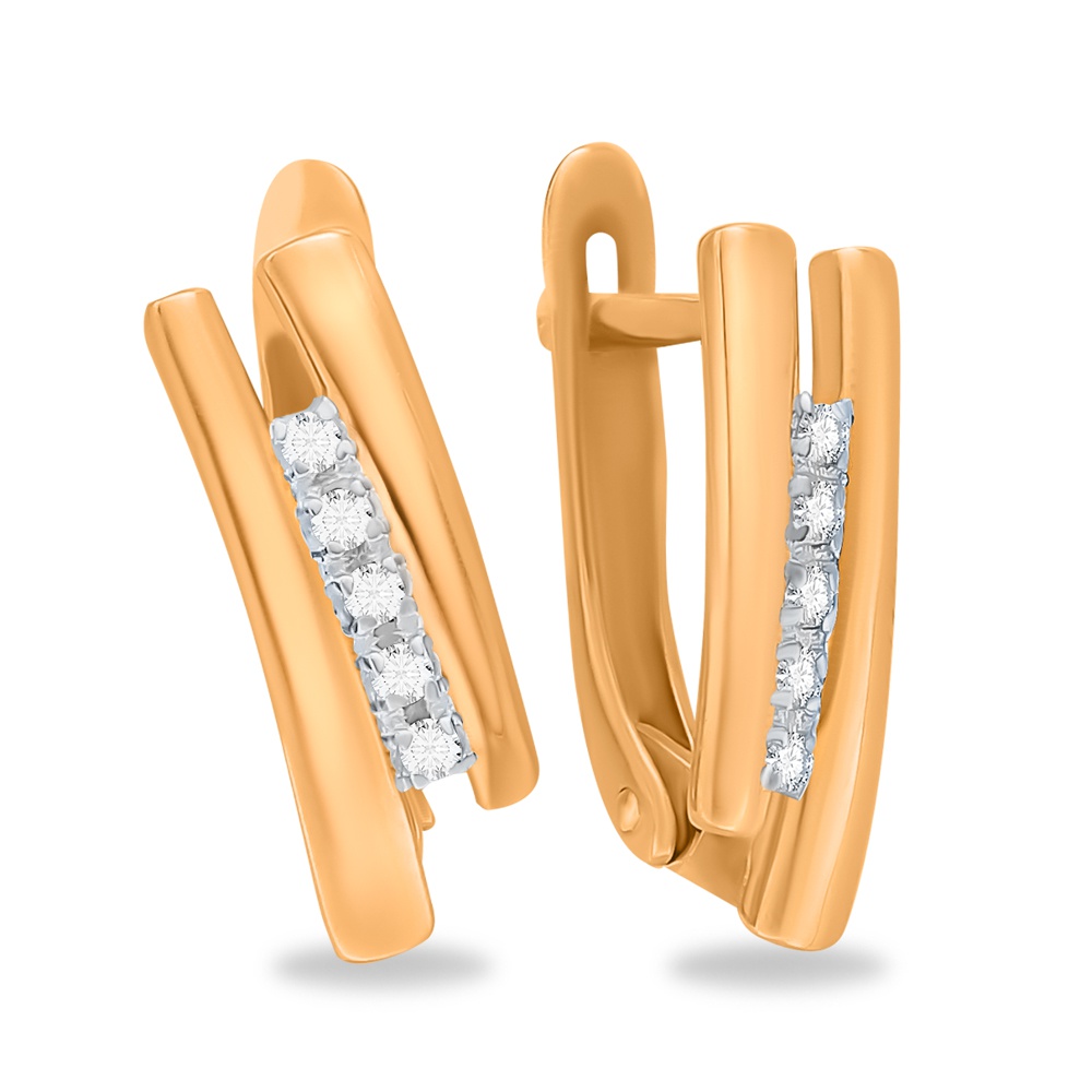 

Серьги из красного золота с фианитом 585Gold 302006462, 302006462