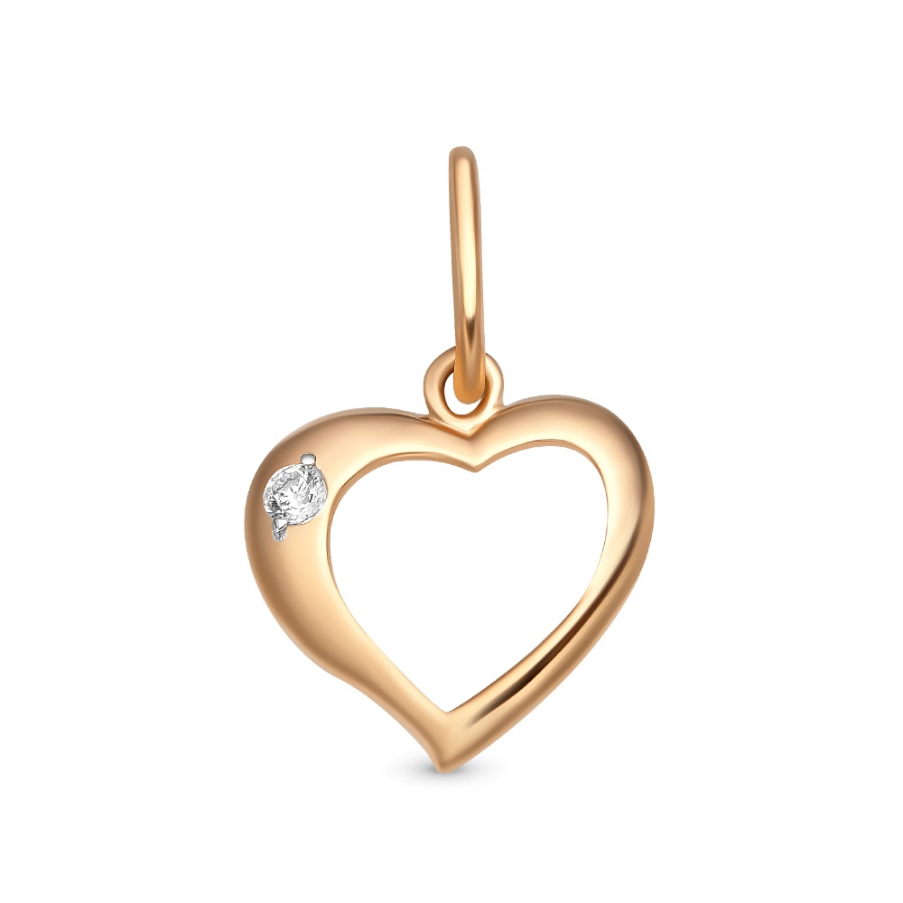 

Подвеска из красного золота 585Gold 303000480, фианит, 303000480