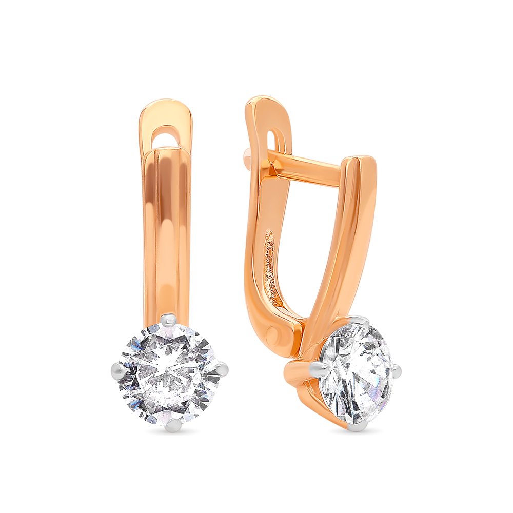 

Серьги из красного золота с фианитом 585Gold 302006007, 302006007