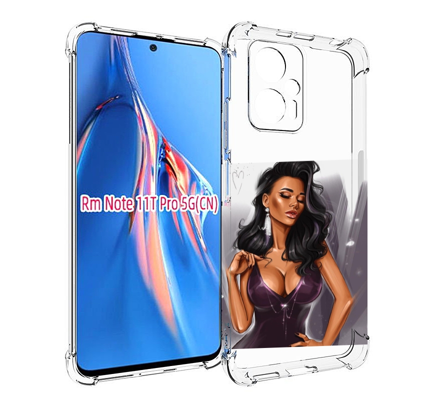 

Чехол MyPads нарисованная-девушка-в-фиолетовом-платье женский для Xiaomi Redmi Note 11T..., Прозрачный, Tocco