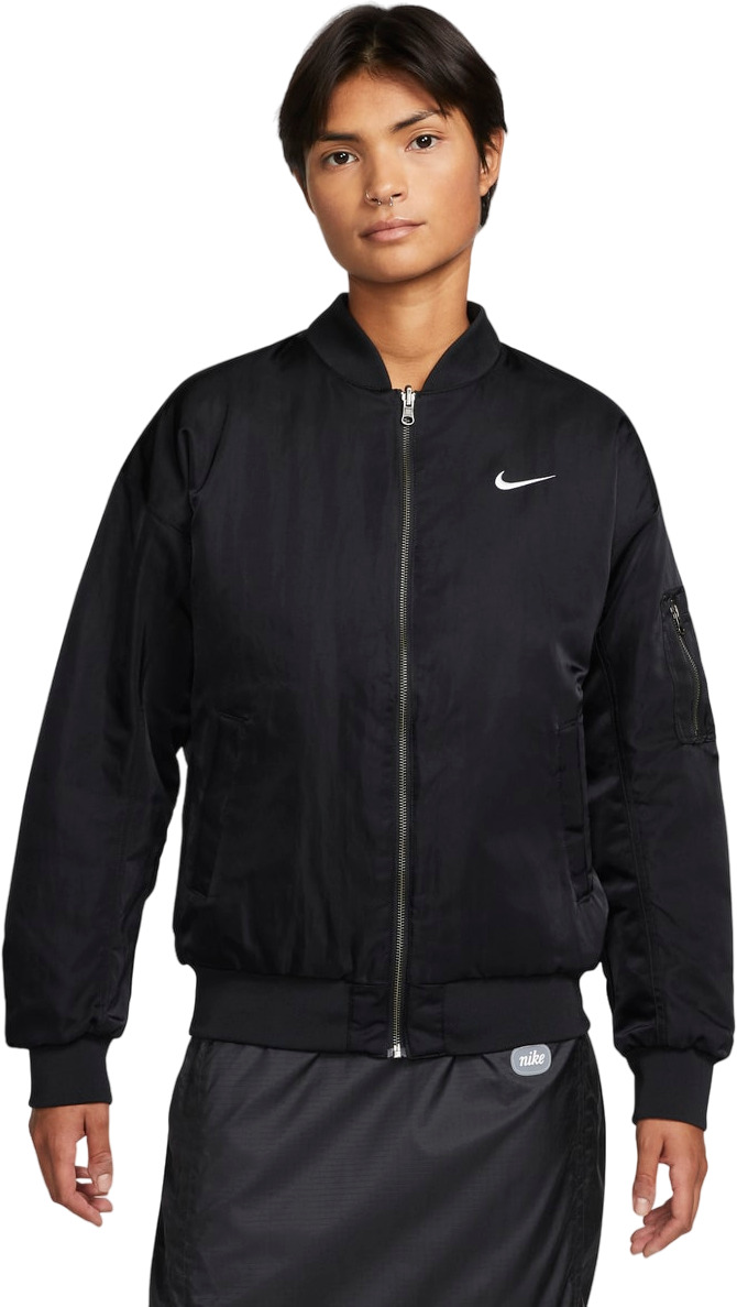 Бомбер женский Nike W NSW NIKE VRSTY BMBR JKT черный XS