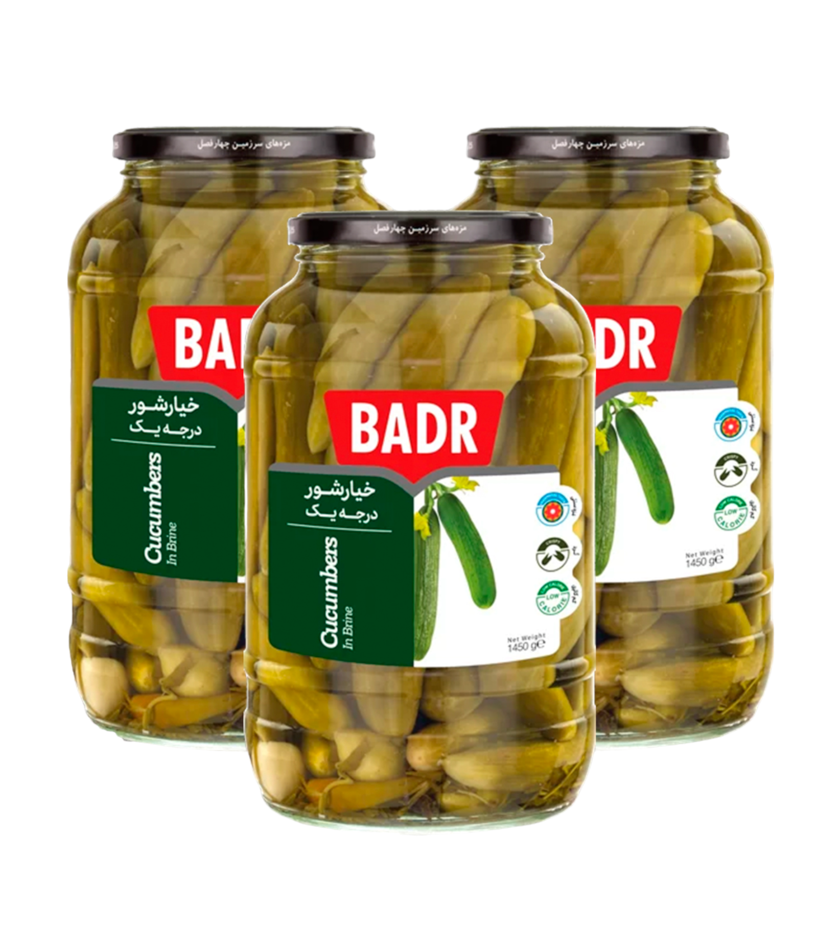 

Огурцы в рассоле Badr, 3 шт по 1450 г, Огурцы в рассоле