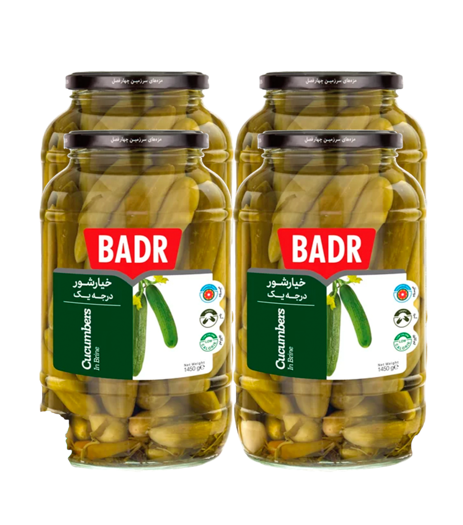 

Огурцы в рассоле Badr, 4 шт по 1450 г, Огурцы в рассоле