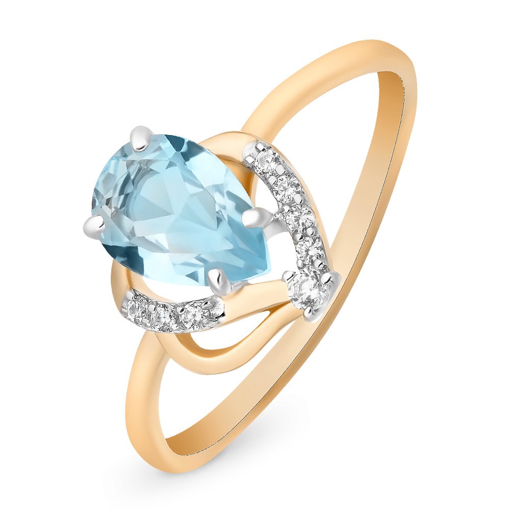 

Кольцо из золота р.  585Gold 201012484, топаз\фианит, 201012484