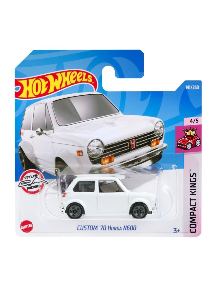 

Машинка Hot Wheels коллекционная (оригинал) CUSTOM 70 HONDA N600 белый, HCT75
