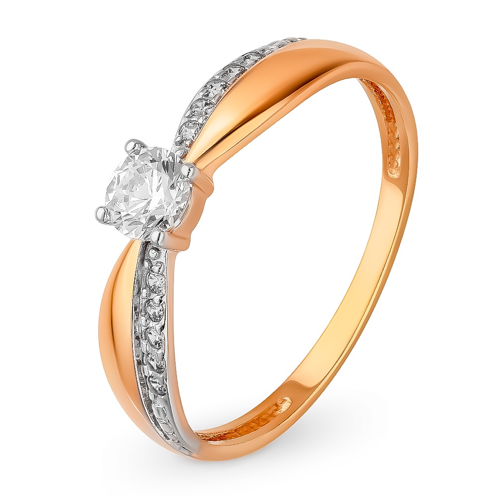 

Кольцо из красного золота с фианитом р. 16 585Gold 301011087, 301011087