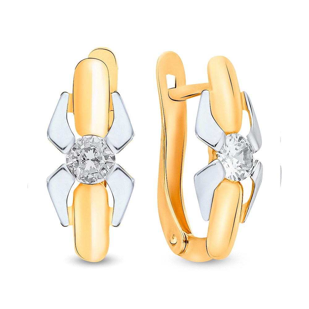 

Серьги из красного золота 585Gold 302006437, фианит, 302006437