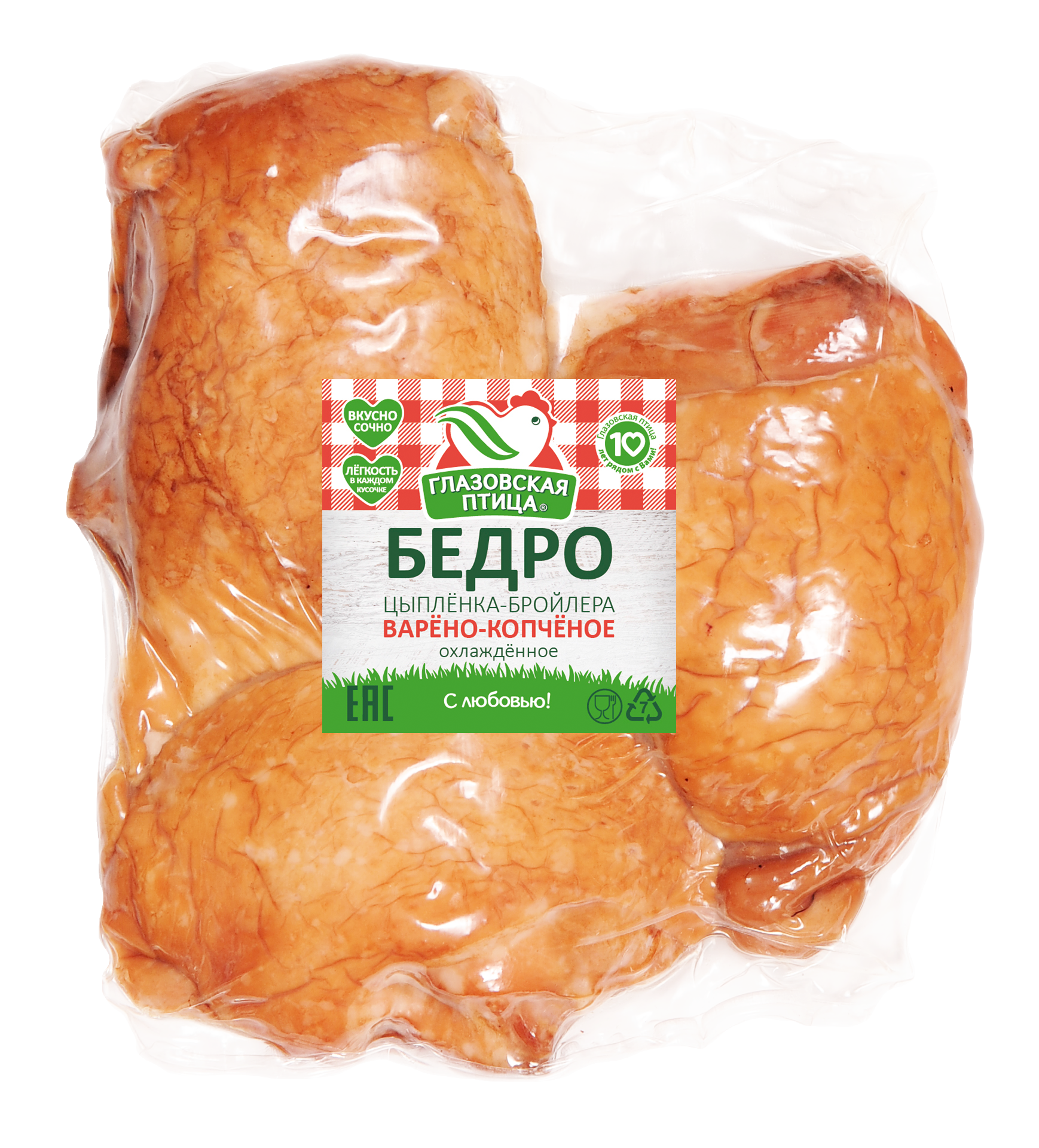 

Бедро цыпленка бройлера Глазовская птица варено-копченое