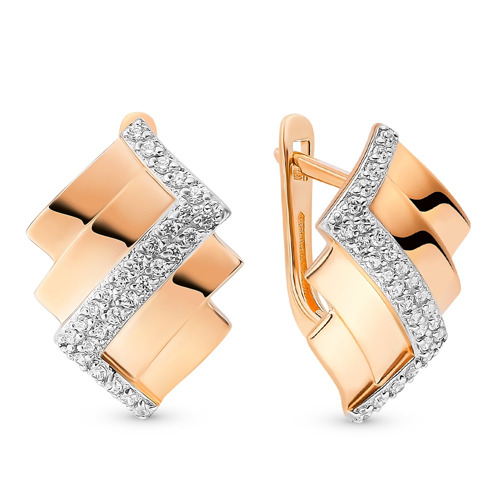 

Серьги из красного золота с фианитом 585Gold 302006430, 302006430