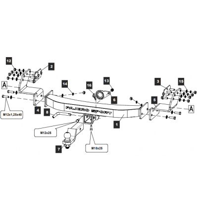 

Фаркоп Mitsubishi Pajero Sport 2 2008-2016,Mitsubishi Pajero Sport 3 2016-2021, 149327